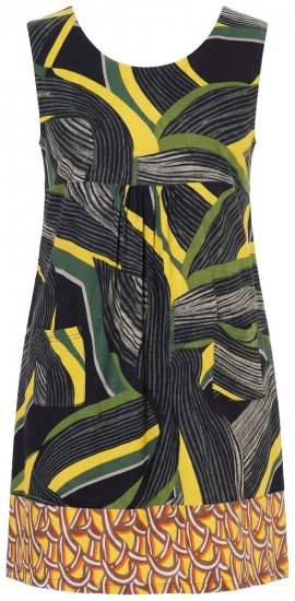 Ulla Popken 852329 Gestreepte jersey jurk Olijfgroen - Jersey jurken - 