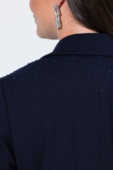 Ulla Popken 852498 Blazer met strass Donkerblauw - Blazers - Blazers in grote maten voor dames