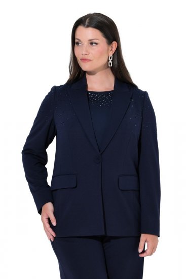 Ulla Popken 852498 Blazer met strass Donkerblauw - Blazers - Blazers in grote maten voor dames