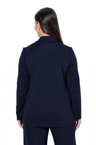 Ulla Popken 852498 Blazer met strass Donkerblauw - Blazers - Blazers in grote maten voor dames