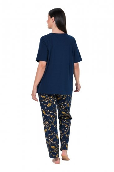 Ulla Popken 852577 Pyjama met print Donkerblauw - Pyjama's en Loungewear - 