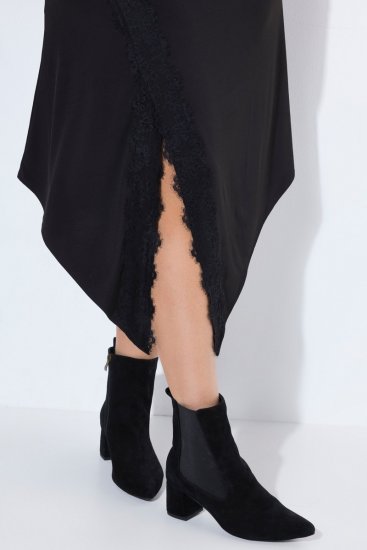 Ulla Popken 852636 Wikkeljurk Zwart - Jersey jurken - 