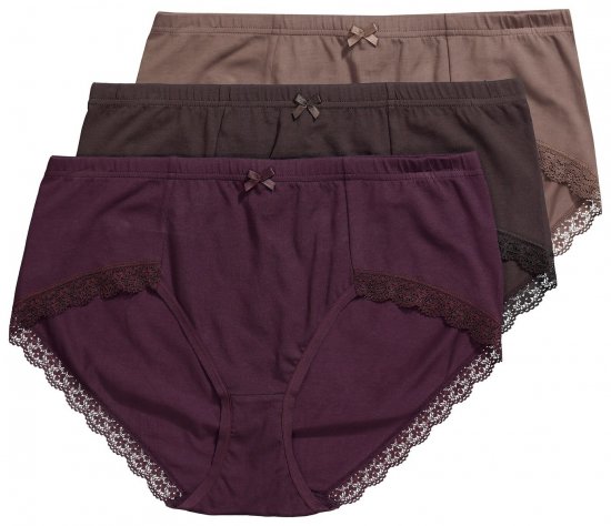 Ulla Popken 852698 Slips 3-pack Bruin - Slips - 