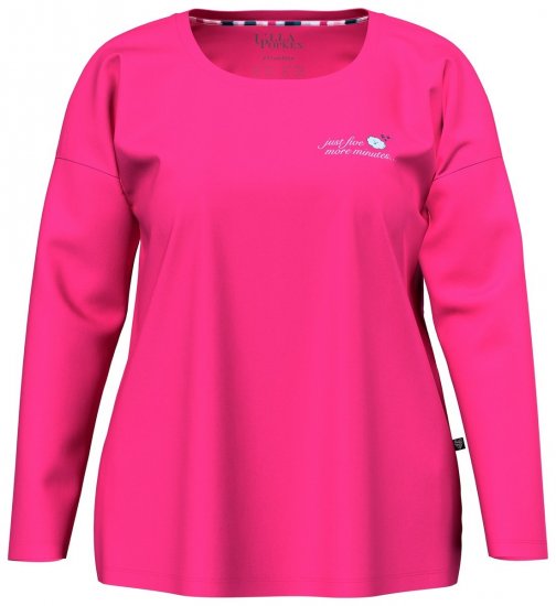 Ulla Popken 852747 Pyjamatop met lange mouwen Roze - Pyjama's en Loungewear - 