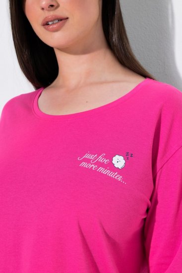 Ulla Popken 852747 Pyjamatop met lange mouwen Roze - Pyjama's en Loungewear - 