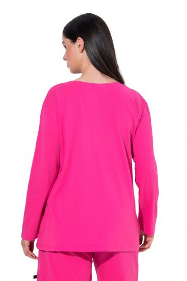Ulla Popken 852747 Pyjamatop met lange mouwen Roze - Pyjama's en Loungewear - 