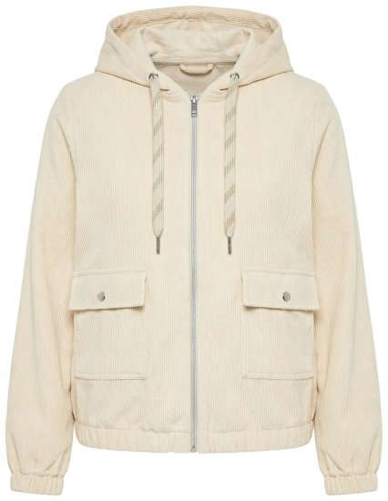 Ulla Popken 852802 Corduroy jack Gebroken wit - Jassen - Damesjassen in grote maten