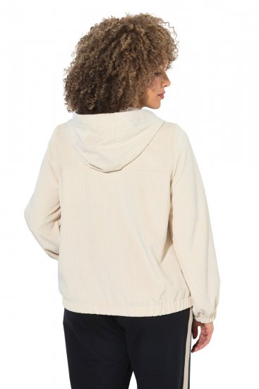 Ulla Popken 852802 Corduroy jack Gebroken wit - Jassen - Damesjassen in grote maten