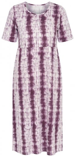Ulla Popken 852854 Gestreepte midi-jurk Bruin - Midi jurken - Midi jurken in grote maten
