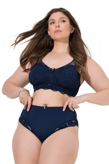Ulla Popken 852930 Slips met kant Donkerblauw - Slips - 