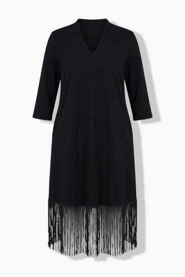 Ulla Popken 852937 Jersey jurk Zwart - Jersey jurken - 