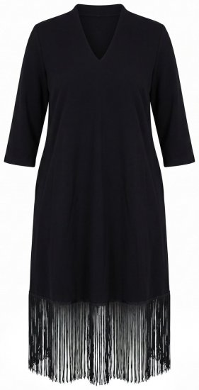 Ulla Popken 852937 Jersey jurk Zwart - Jersey jurken - 