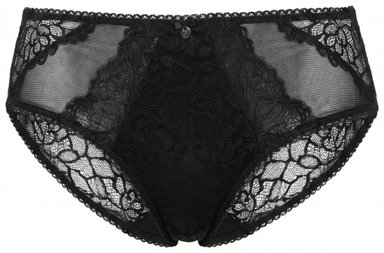 Ulla Popken 853040 Boxershorts met kant Zwart - Slips - 