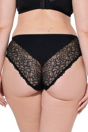 Ulla Popken 853040 Boxershorts met kant Zwart - Slips - 