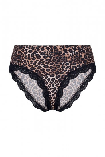 Ulla Popken 853106 Strings met dierenprint Zwart - Slips - 