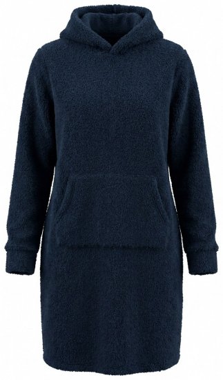 Ulla Popken 853353 Loungejurk met capuchon Donkerblauw - Pyjama's en Loungewear - 