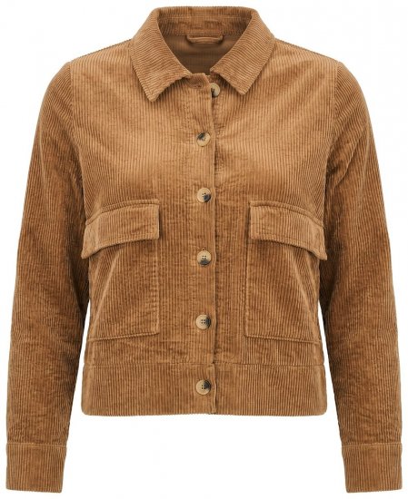 Ulla Popken 853421 Corduroy jack Bruin - Jassen - Damesjassen in grote maten