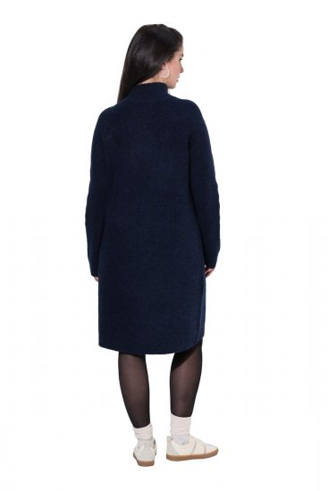 Ulla Popken 853504 Gebreide jurk met col Donkerblauw - Kleedjes - Jurken in alle maten