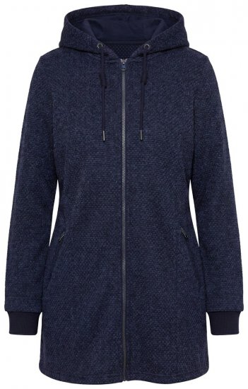 Ulla Popken 853577 Fleecejack Donkerblauw - Jassen - Damesjassen in grote maten