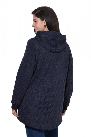 Ulla Popken 853577 Fleecejack Donkerblauw - Jassen - Damesjassen in grote maten