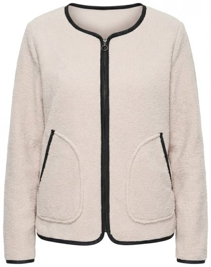 Ulla Popken 853685 Teddy jack Champagne - Jassen - Damesjassen in grote maten