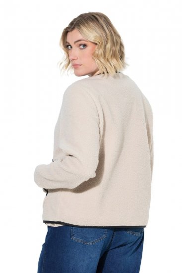 Ulla Popken 853685 Teddy jack Champagne - Jassen - Damesjassen in grote maten