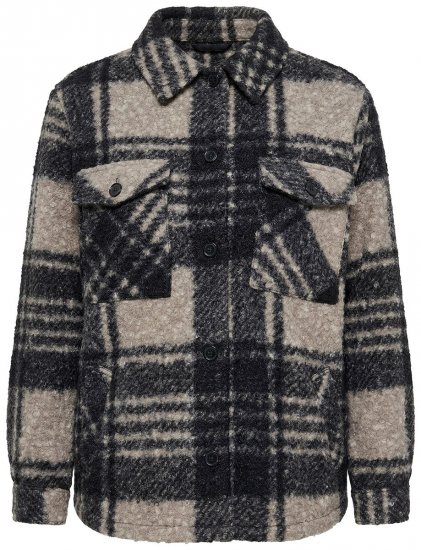 Ulla Popken 853709 Teddy jack Beige - Jassen - Damesjassen in grote maten