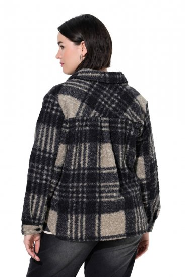 Ulla Popken 853709 Teddy jack Beige - Jassen - Damesjassen in grote maten