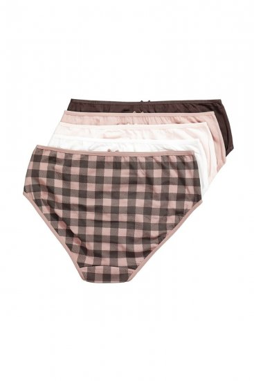 Ulla Popken 854114 Geruite slips 5-pack Taupe - Slips - 
