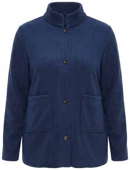 Ulla Popken 854200 Fleecejack Donkerblauw - Jassen - Damesjassen in grote maten