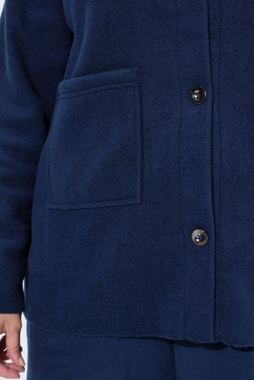 Ulla Popken 854200 Fleecejack Donkerblauw - Jassen - Damesjassen in grote maten