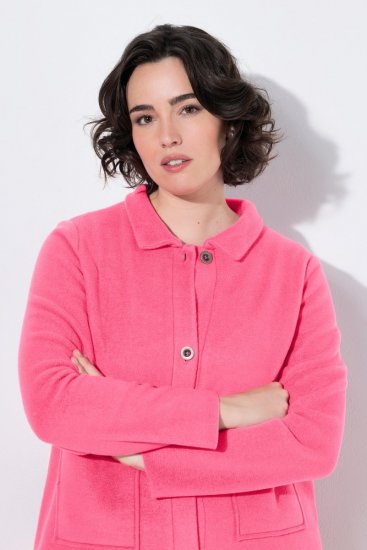 Ulla Popken 854200 Fleecejack Roze - Jassen - Damesjassen in grote maten