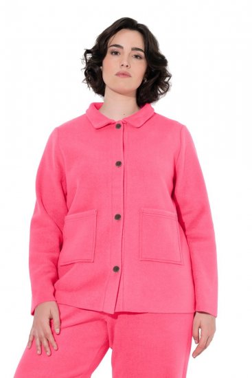 Ulla Popken 854200 Fleecejack Roze - Jassen - Damesjassen in grote maten