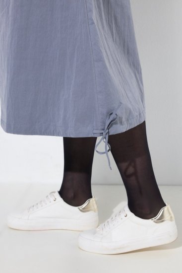 Ulla Popken 854413 Midi-jurk met trekkoord Grijs - Midi jurken - Midi jurken in grote maten
