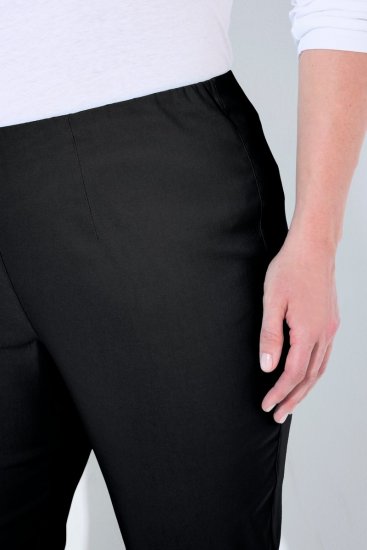 Ulla Popken 854910 Warme stretchbroek met elastische taille Zwart - Stoffen broeken - Wijde stoffen broeken voor dames