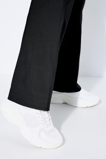 Ulla Popken 854910 Warme stretchbroek met elastische taille Zwart - Stoffen broeken - Wijde stoffen broeken voor dames