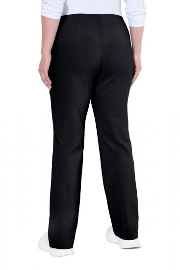 Ulla Popken 854910 Warme stretchbroek met elastische taille Zwart - Stoffen broeken - Wijde stoffen broeken voor dames