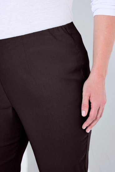 Ulla Popken 854910 Warme stretchbroek met elastische taille Mahoniebruin - Stoffen broeken - Wijde stoffen broeken voor dames