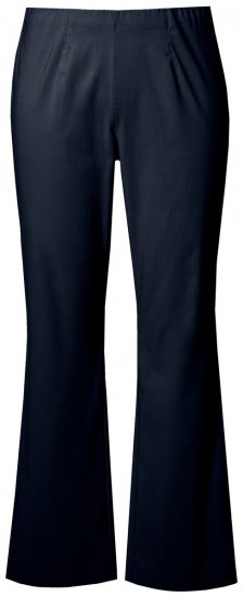 Ulla Popken 854910 Warme stretchbroek met elastische taille Donkerblauw - Stoffen broeken - Wijde stoffen broeken voor dames