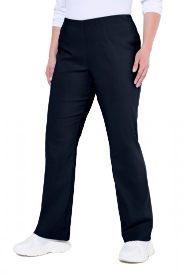 Ulla Popken 854910 Warme stretchbroek met elastische taille Donkerblauw - Stoffen broeken - Wijde stoffen broeken voor dames