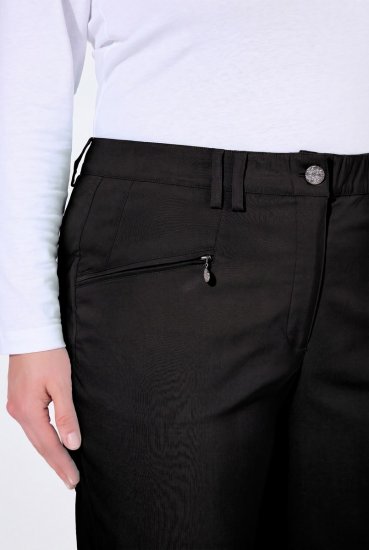 Ulla Popken 854987 Warme stretchbroek met comfortband Zwart - Stoffen broeken - Wijde stoffen broeken voor dames