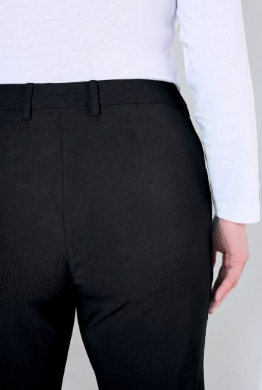 Ulla Popken 854987 Warme stretchbroek met comfortband Zwart - Stoffen broeken - Wijde stoffen broeken voor dames