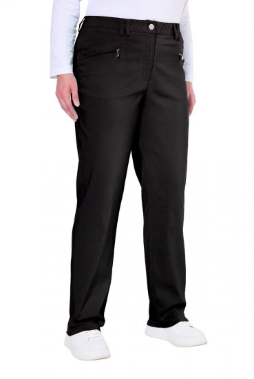 Ulla Popken 854987 Warme stretchbroek met comfortband Zwart - Stoffen broeken - Wijde stoffen broeken voor dames