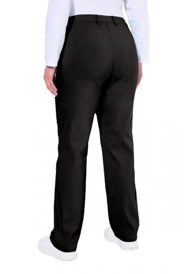 Ulla Popken 854987 Warme stretchbroek met comfortband Zwart - Stoffen broeken - Wijde stoffen broeken voor dames