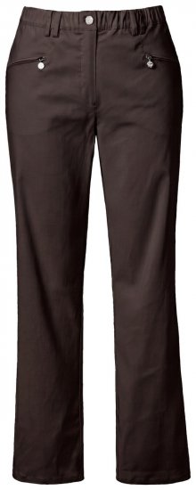 Ulla Popken 854987 Warme stretchbroek met comfortband Mahoniebruin - Stoffen broeken - Wijde stoffen broeken voor dames
