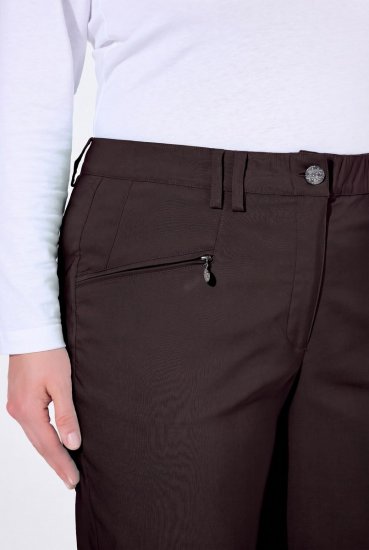Ulla Popken 854987 Warme stretchbroek met comfortband Mahoniebruin - Stoffen broeken - Wijde stoffen broeken voor dames