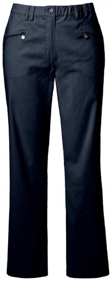 Ulla Popken 854987 Warme stretchbroek met comfortband Donkerblauw - Stoffen broeken - Wijde stoffen broeken voor dames
