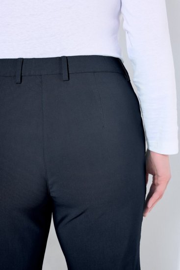 Ulla Popken 854987 Warme stretchbroek met comfortband Donkerblauw - Stoffen broeken - Wijde stoffen broeken voor dames
