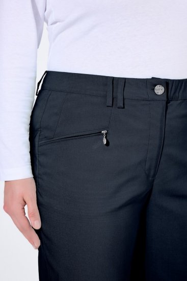 Ulla Popken 854987 Warme stretchbroek met comfortband Donkerblauw - Stoffen broeken - Wijde stoffen broeken voor dames