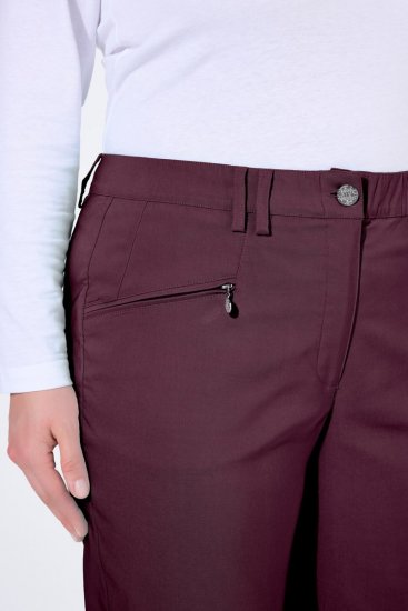 Ulla Popken 854987 Warme stretchbroek met comfortband Aubergine - Stoffen broeken - Wijde stoffen broeken voor dames